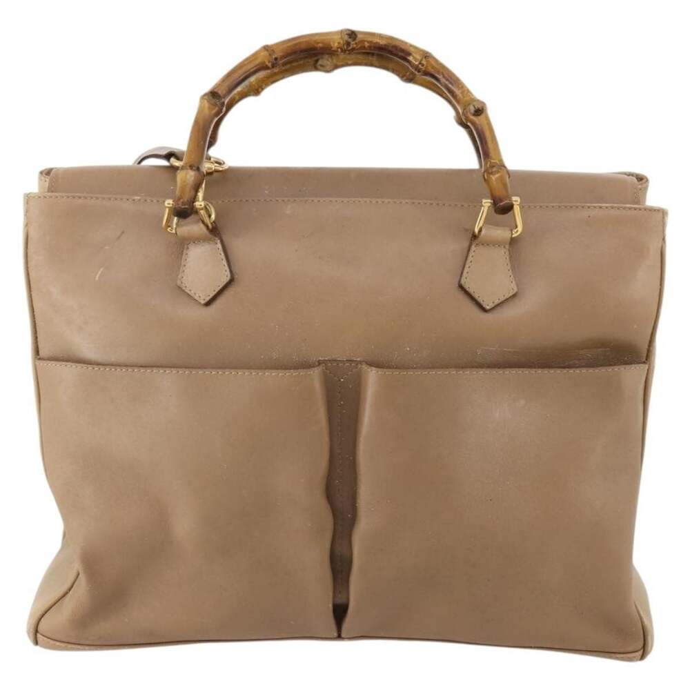 Gucci Bamboo Leather Handbag Beige